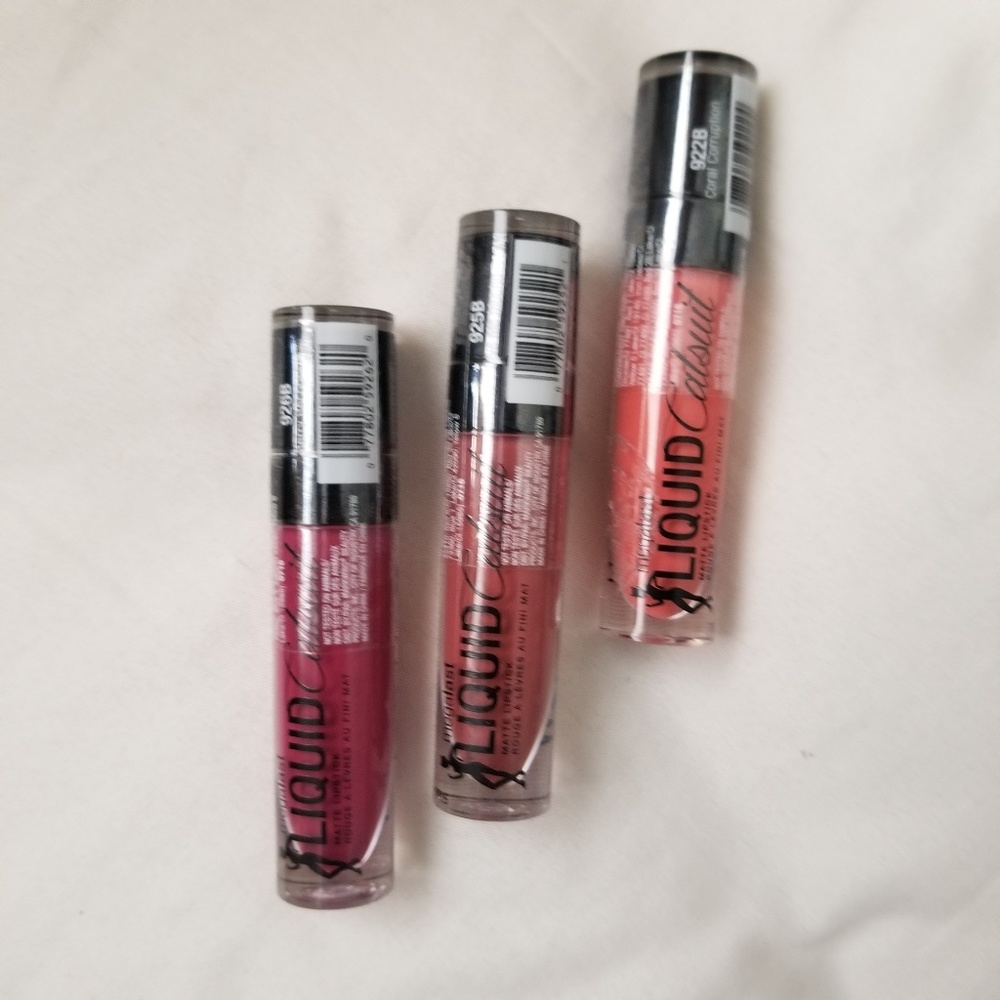 3 pc. Wet and wild liquid catsuit lipsticks